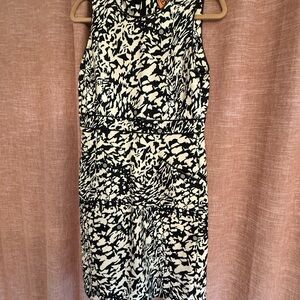 Tory Burch Black and Cream Midi Dress